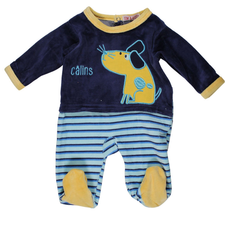 Picture of IK1657-6324- FLEECY BABY GROW /ONESIE BOYS 1M UP TO 24/36M